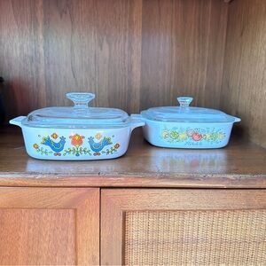 Vintage Corningware dishes spice of life and country festive